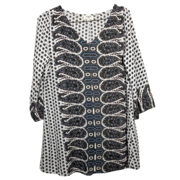 Umgee tunic bohemian cottagecore lagenlook casual weekend paisley v-neck small - Picture 1 of 6